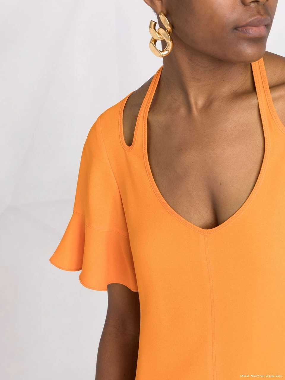 Affordable Stella cut-out McCartney Women V-neck dress flared 0420